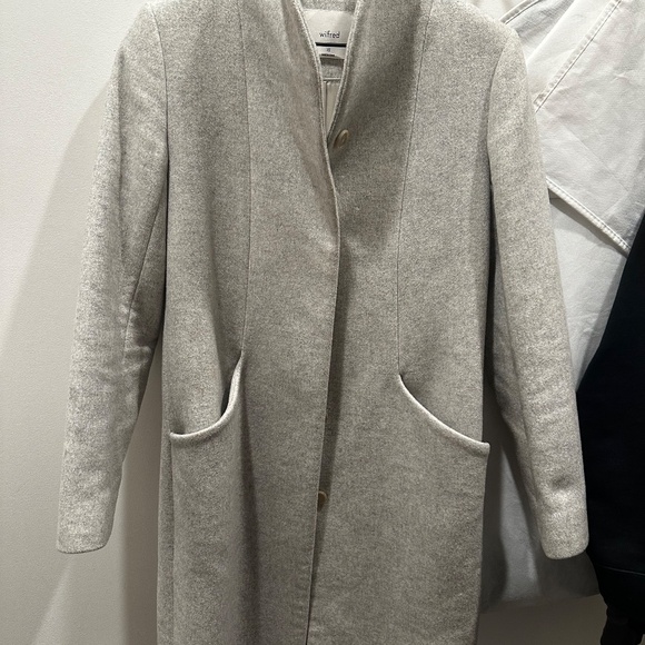 Aritzia Wilfred Cocoon Coat Wool Cashmere Light Gray (XS) - Picture 9 of 9